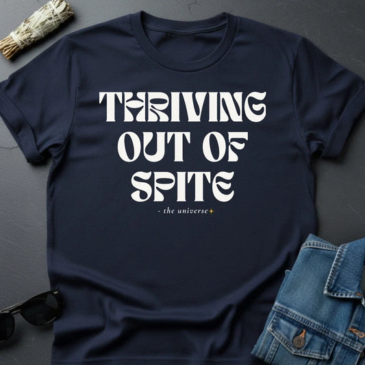 "Thriving Out of Spite" Graphic T-Shirt - Faded White