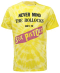 Official Sex Pistols T Shirt Never Mind The Bollocks Tie Dye Yellow S M L XL XXL