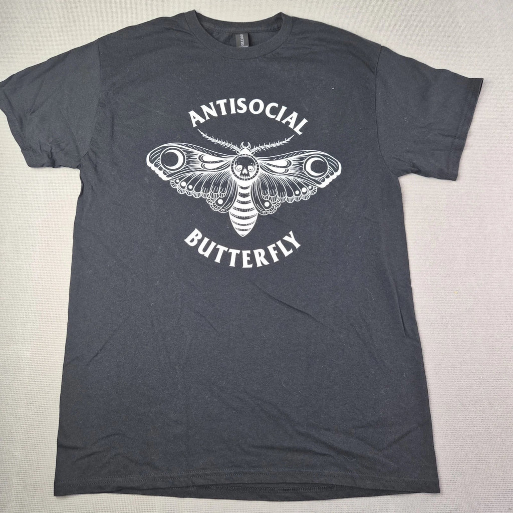Funny Antisocial Butterfly_ Introvert Distressed Design Unisex T-Shirt Medium
