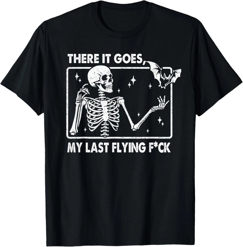 There It Goes My Last Flying F Skeletons Funny Halloween T-Shirt