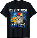 Greetings Huzz Funny Lollipop Cat Meme T-Shirt