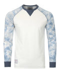 ZIMEGO Men's Crewneck Raglan Long Sleeve Shirt with Color Block Tie Dye Sleeve