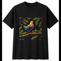 Neon Chick in the Pines Chicken Cute Mens T-Shirt Black 100% Cotton Kawaii