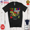 Custom Name 4th Grade Squad; First Day Of School Student Teacher T-Rex T-Shirt