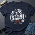 My Chaos is Contained Mostly T-Shirt - Funny Space Theme Graphic Tee with Cosmic