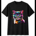 Neon Kitten Shattered Cat Cute Mens T-Shirt Black 100% Cotton Novelty Kawaii