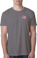 Buy Cool Shirts USA Patriotic T-shirt Waving Flag Patch Pocket Print Burnout Tee