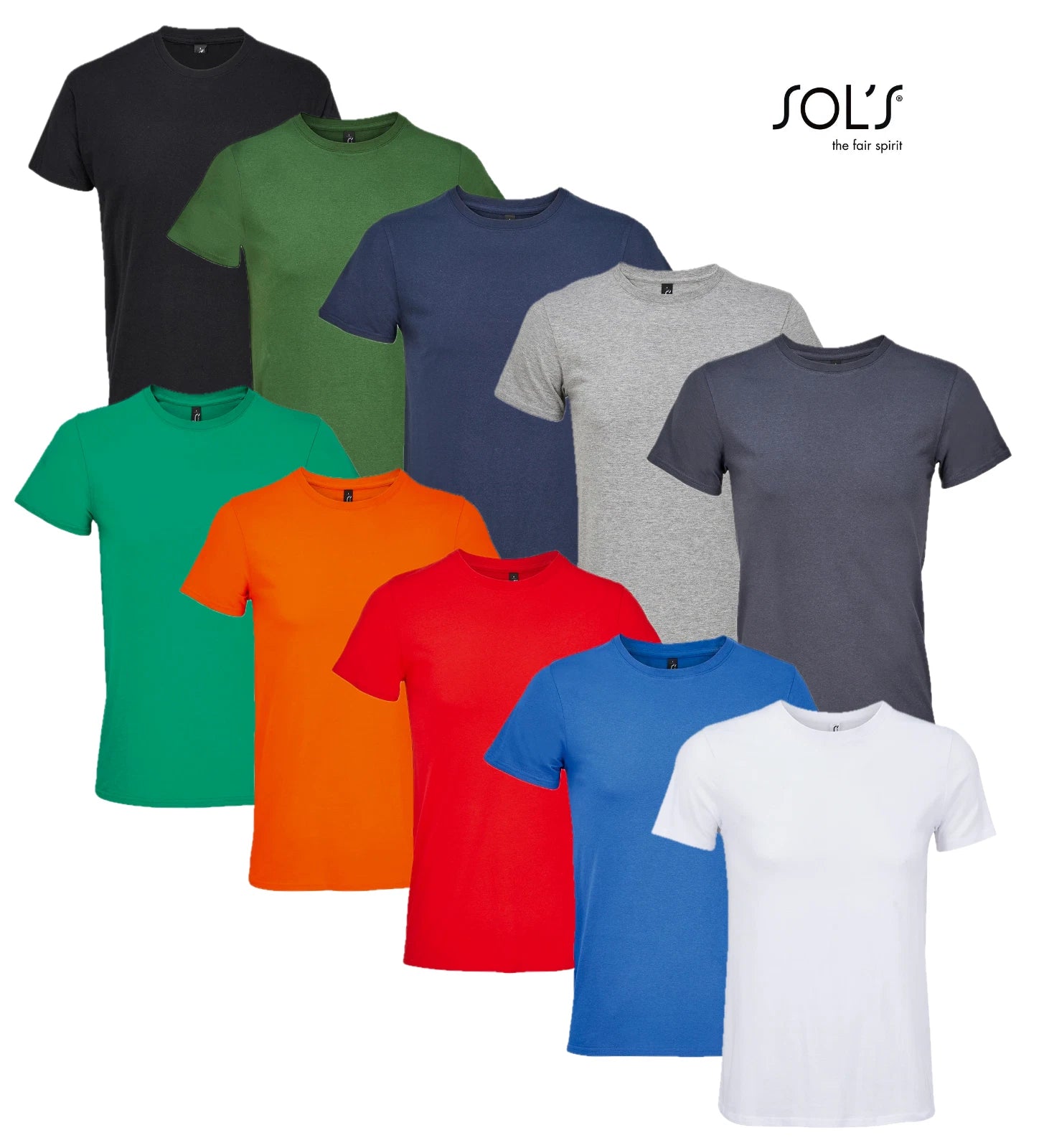 T-Shirt 100% Cotton Short Sleeve Round Neck Modern Fit Unisex Tee by SOLS XS-5XL