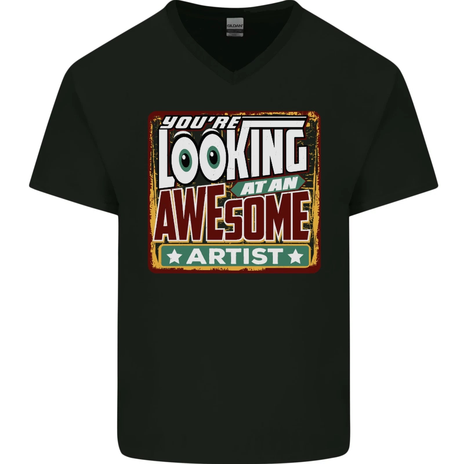 Youre Looking at an Awesome Artist Mens V-Neck Cotton T-Shirt