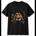 Dark Fantasy Roborovski Hamster with Mushrooms Cute Mens T-Shirt Black Kawaii