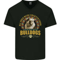 A Bulldog Dog Mens V-Neck Cotton T-Shirt
