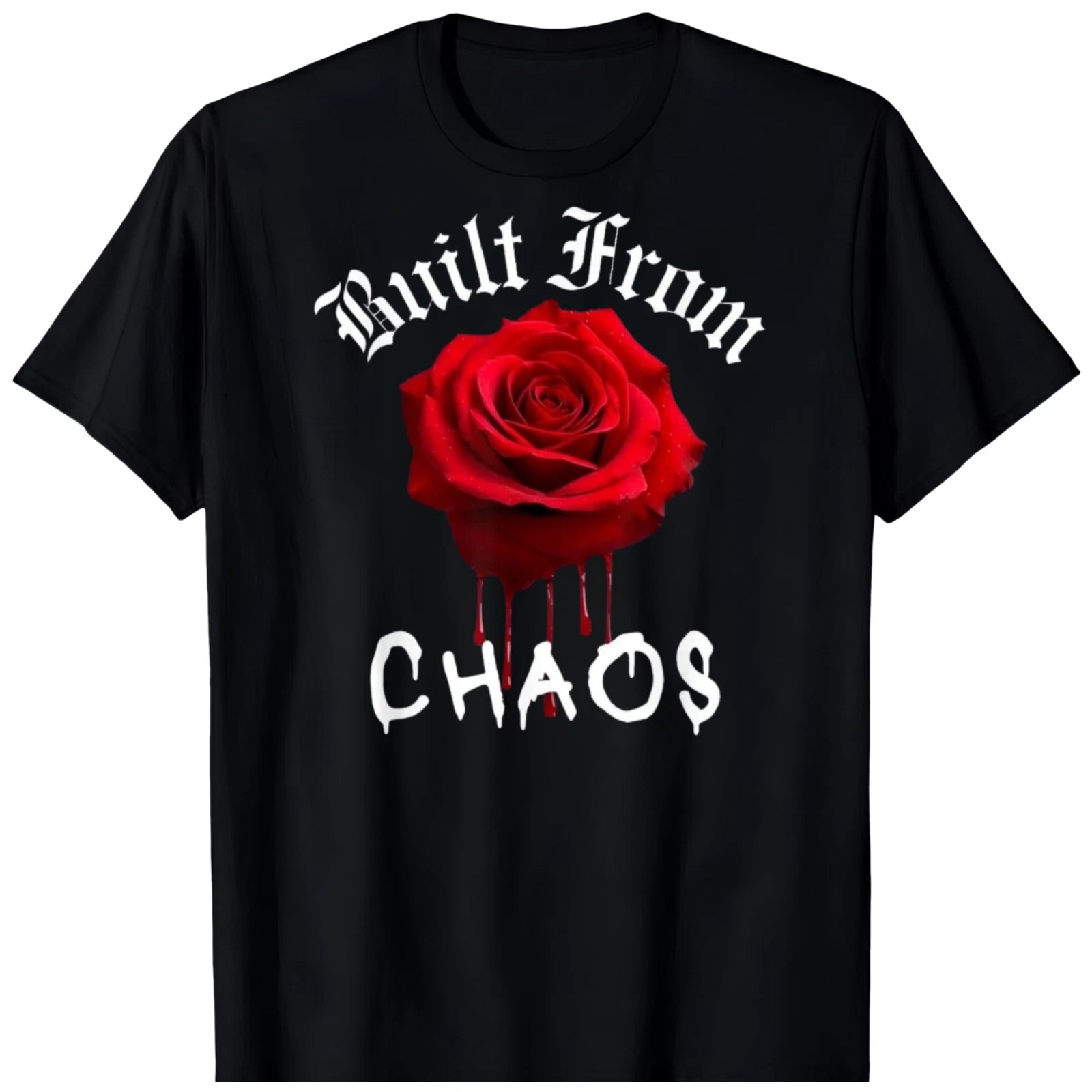 Streetwear Graphic Dark Floral Urban Aesthetic Men BLACK T-Shirt 0708