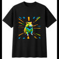 Graphic Hamster Neon Glow Cute Mens T-Shirt Black 100% Cotton Adults Adorable