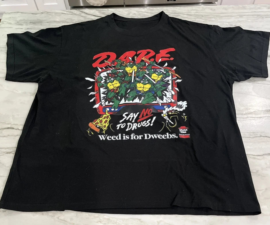 DARE Say No To Drugs! Ninja Turtles Classic Retro Graphic T-Shirt 90’s ERA
