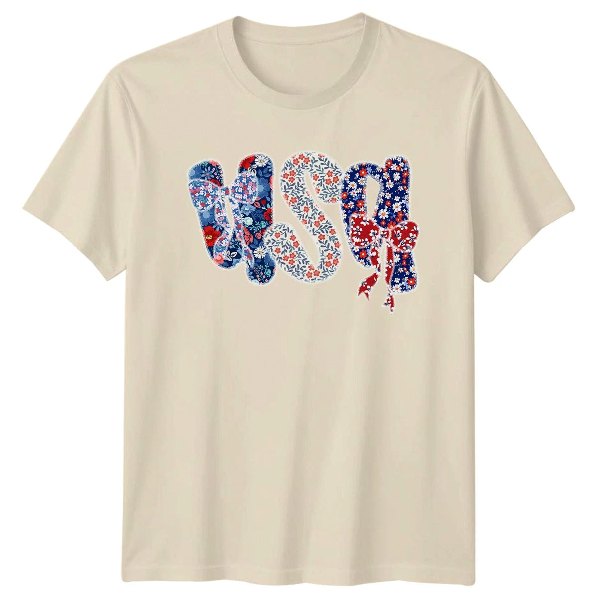 Floral Letter T-Shirt Cute Flower Pattern Stylish Vintage Gift For Her