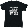 Sorry I'm Late I'm Gay And I Was Having Gay Sex Mens Pride T-Shirt - Gift