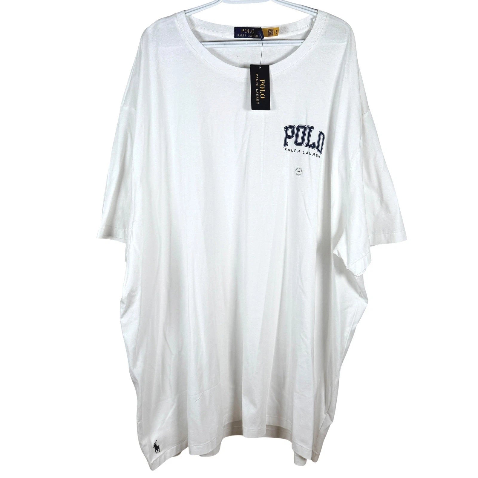 Polo Ralph Lauren T-Shirt Mens 5XB Big 5X White Logo Graphic Short Sleeve NEW
