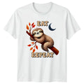 Funny Sloth Eat Repeat T-Shirt, Cartoon Animal, Sleepy Lazy Tee