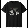 Double Exposure Lop Rabbit Portrait Cute Mens T-Shirt Black 100% Cotton Kawaii