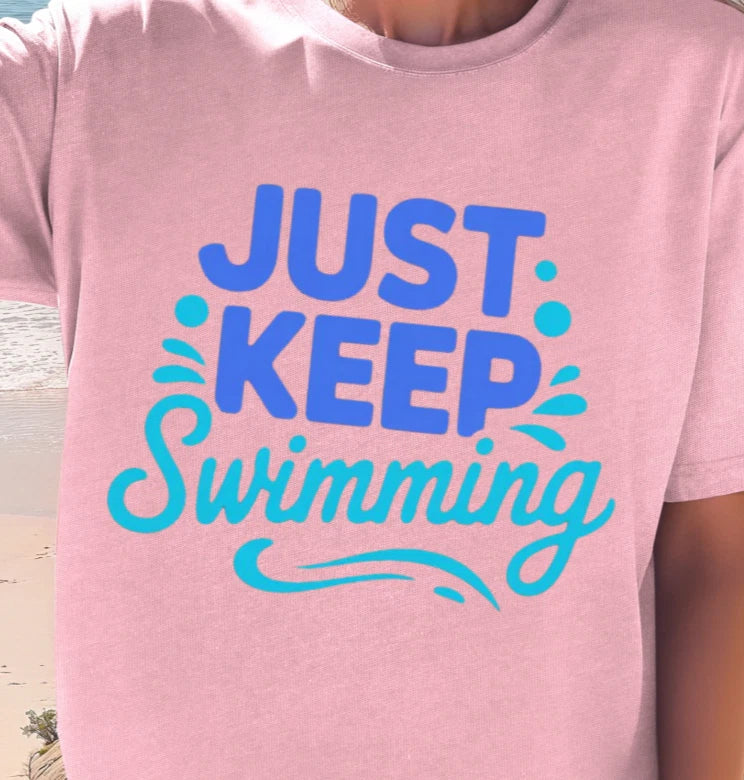 Just Keep Swimming T-shirt | Inspirational Ocean Lover Tee, Swimmer Shirt, Beach