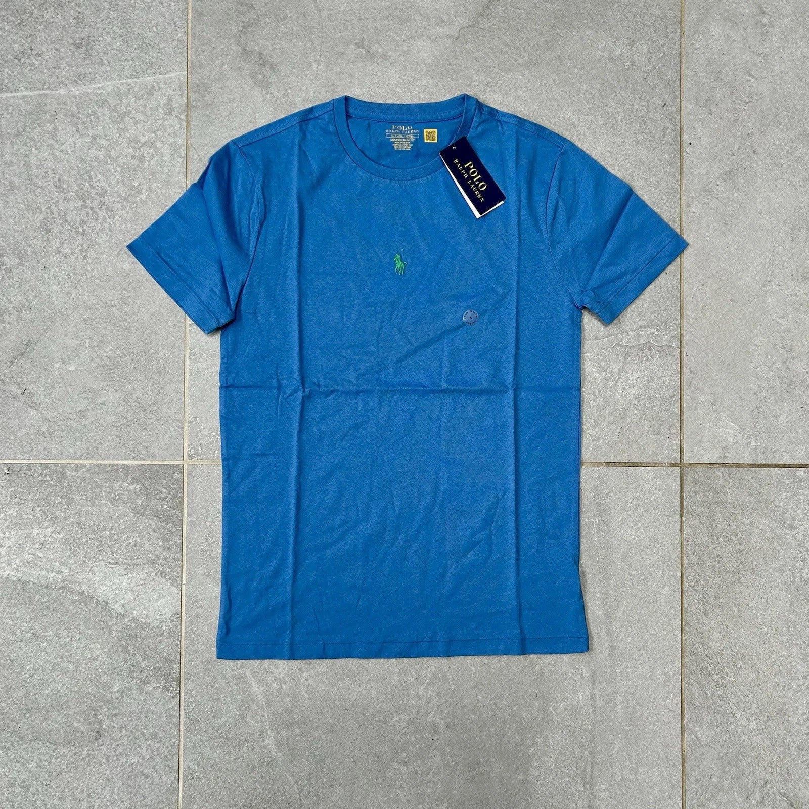 Polo Ralph Lauren T-Shirt Size Small New Blue Mens Tee Top Slim Fit Crew Neck