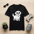 Cool Dog with Sunglasses Modern Minimalist Line Art T-Shirt