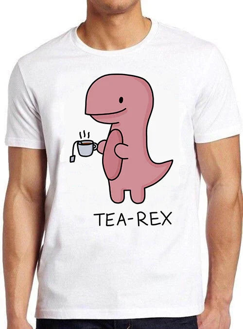 Tea-Rex T. Rex Dinosaur Tea Funny Meme Gift Tee Gamer Cult Movie T Shirt M750