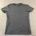 AllSaints Shirt Mens Medium Grey Brace Tonic Crew Cotton Jersey Logo T-Shirt