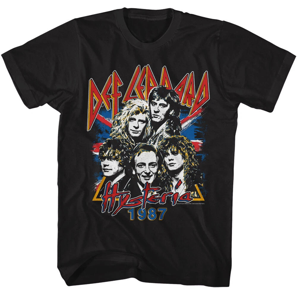 Def Leppard 1987 Hysteria Band Drawing  Men's T Shirt Rock Music Band Merch