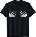 Halloween Women_s Boob Skeleton Hand T-Shirt
