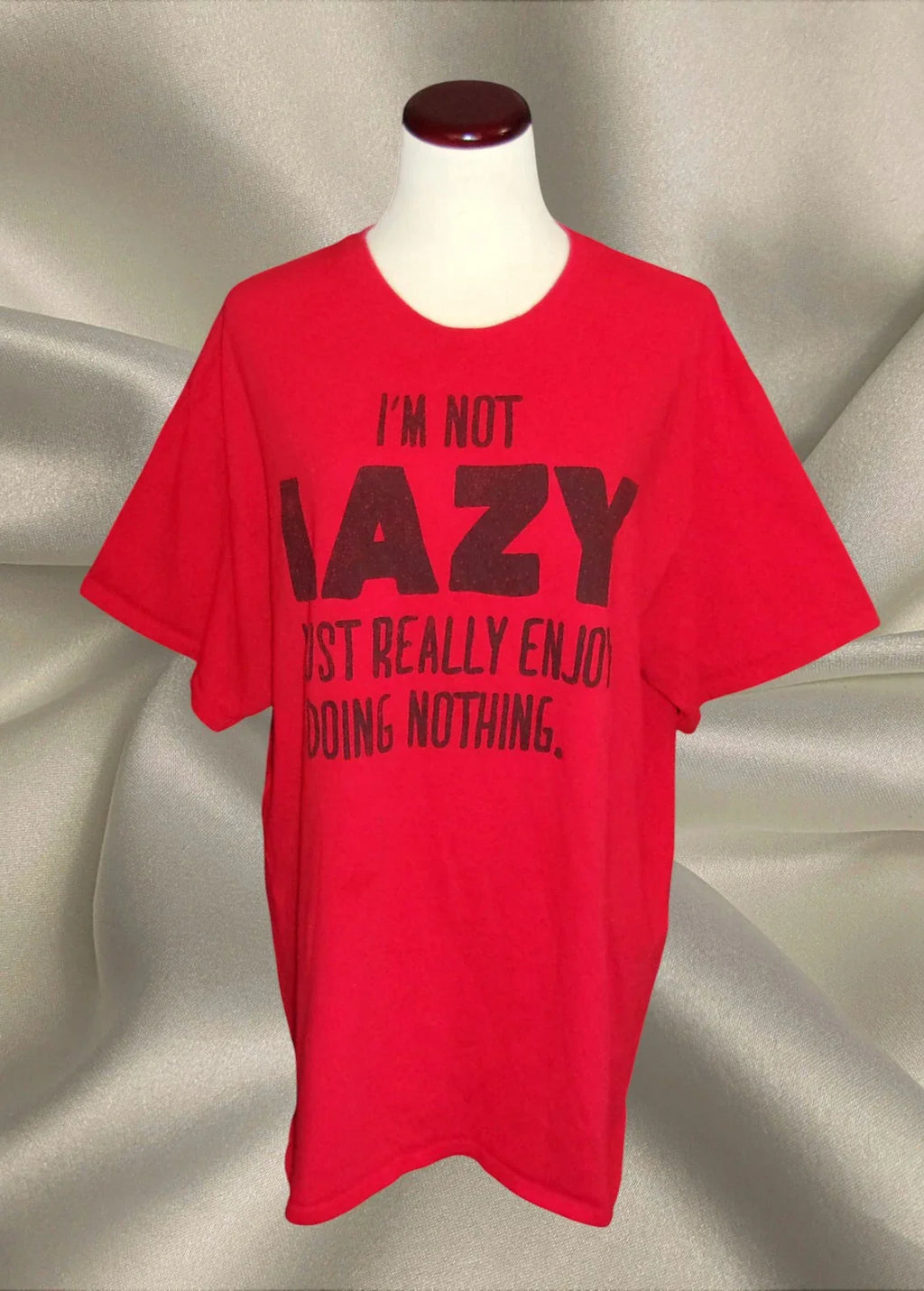 Delta Pro Weight Unisex XL Red Funny Graphic T‑Shirt I’m Not Lazy Doing Nothing