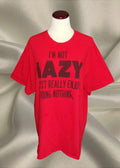 Delta Pro Weight Unisex XL Red Funny Graphic T‑Shirt I’m Not Lazy Doing Nothing