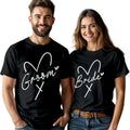 Matching Bride & Groom Cotton Tshirts Wedding Anniversary Gift Couple