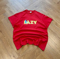 the simpsons homer simpson lazy red graphic short sleeve cartoon t shirt XL