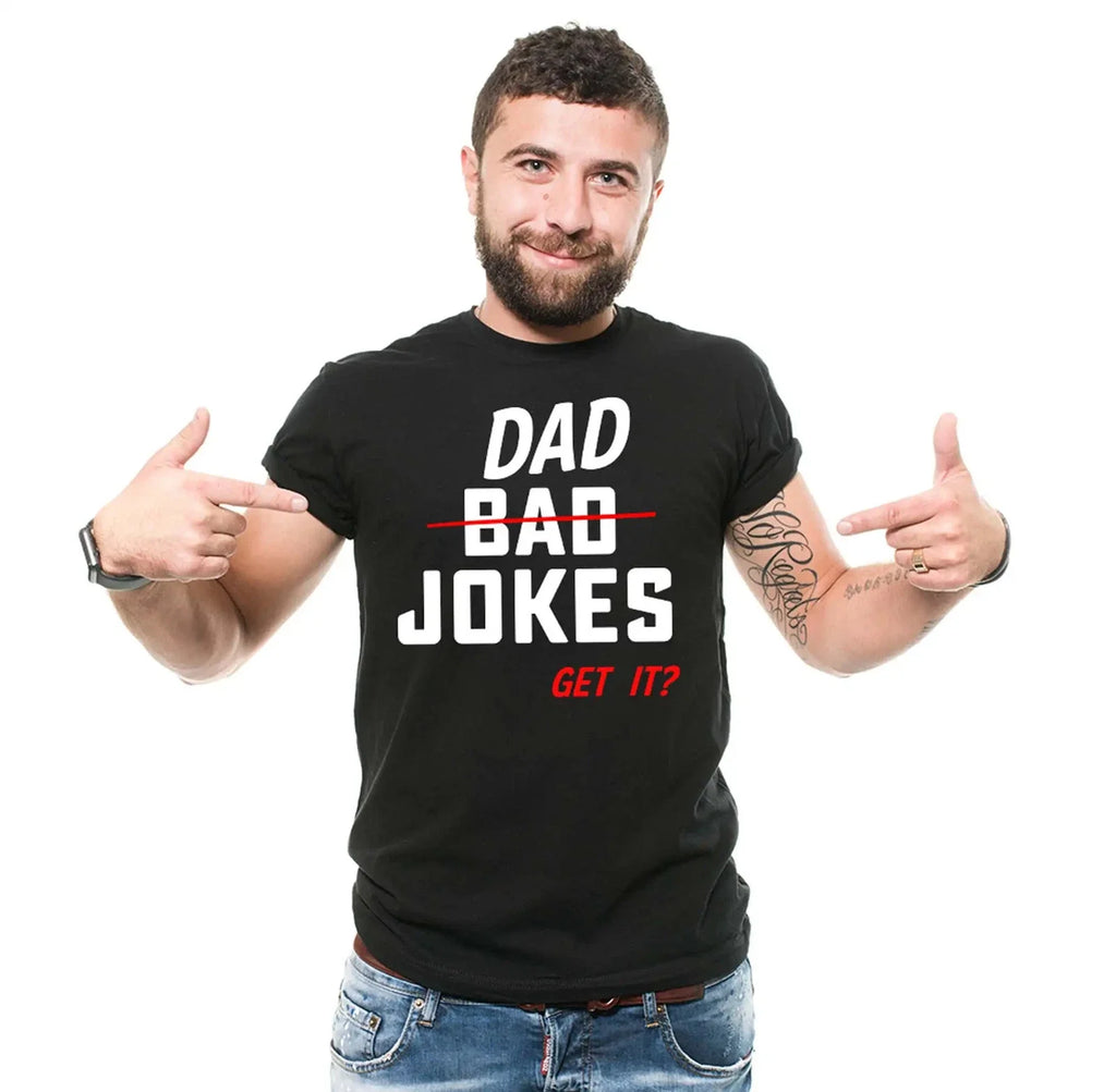 Men's Dad Jokes Shirt Humorous Dad T-Shirt Funny Father Birthday Gift Tee