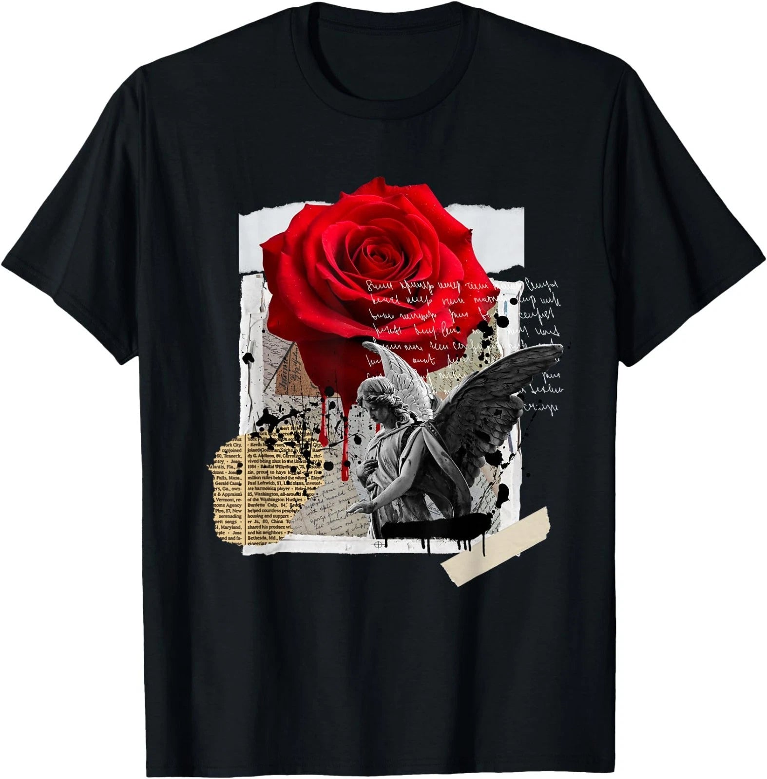 Streetwear Graphic Dark Floral Urban Aesthetic, Mens Fashion T-Shirt
