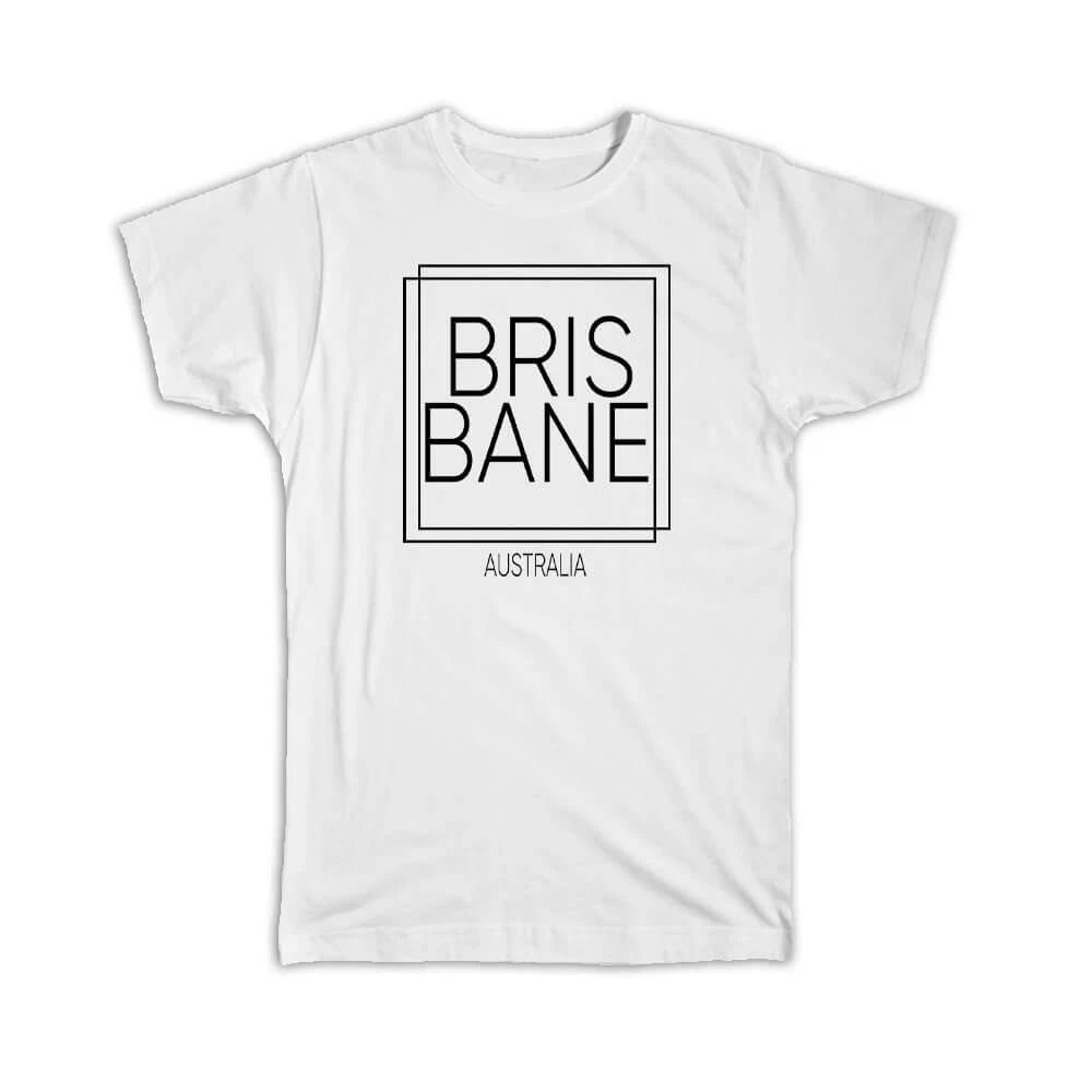 Gift T-Shirt : BRISBANE Australia Square Modern Minimalist Font