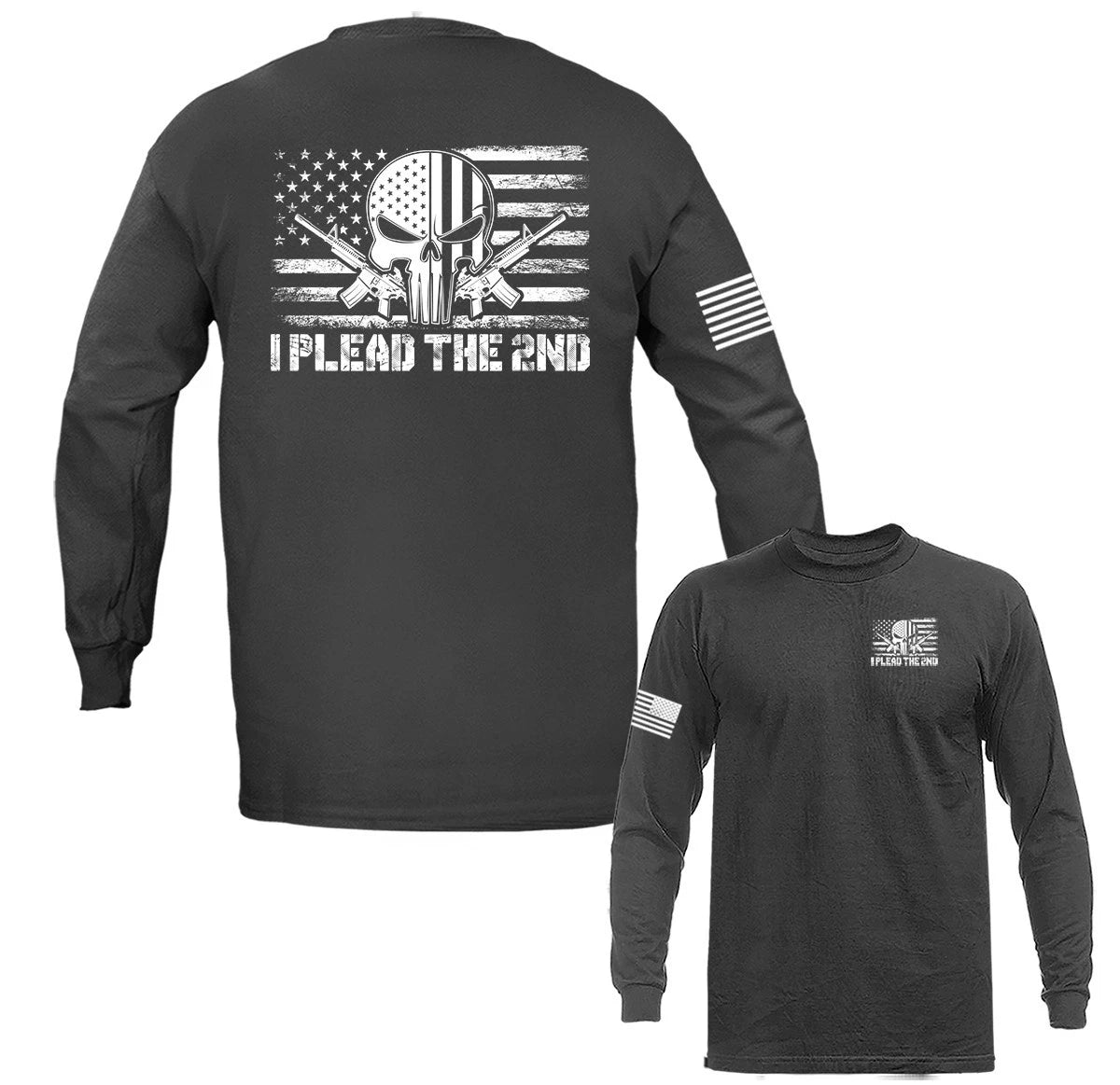 I Plead 2nd Amendment Constitution Patriotic Gun US Flag Long Sleeve T-Shirt