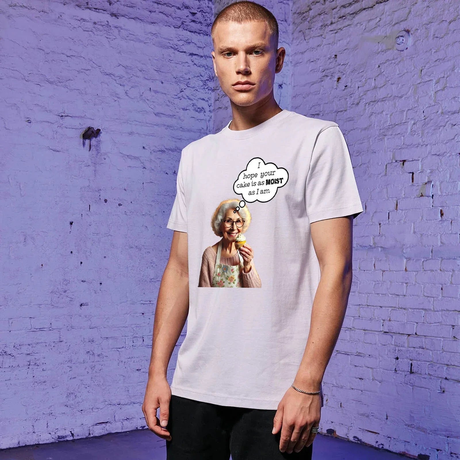 Unisex Slim Fit T-Shirt-I hope your cake is as moist- Novelty Funny Adult Humour