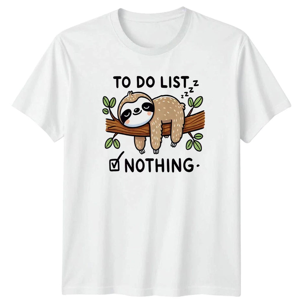To Do List Nothing T-Shirt Lazy Sloth Humor Birthday Gift For Him And Her