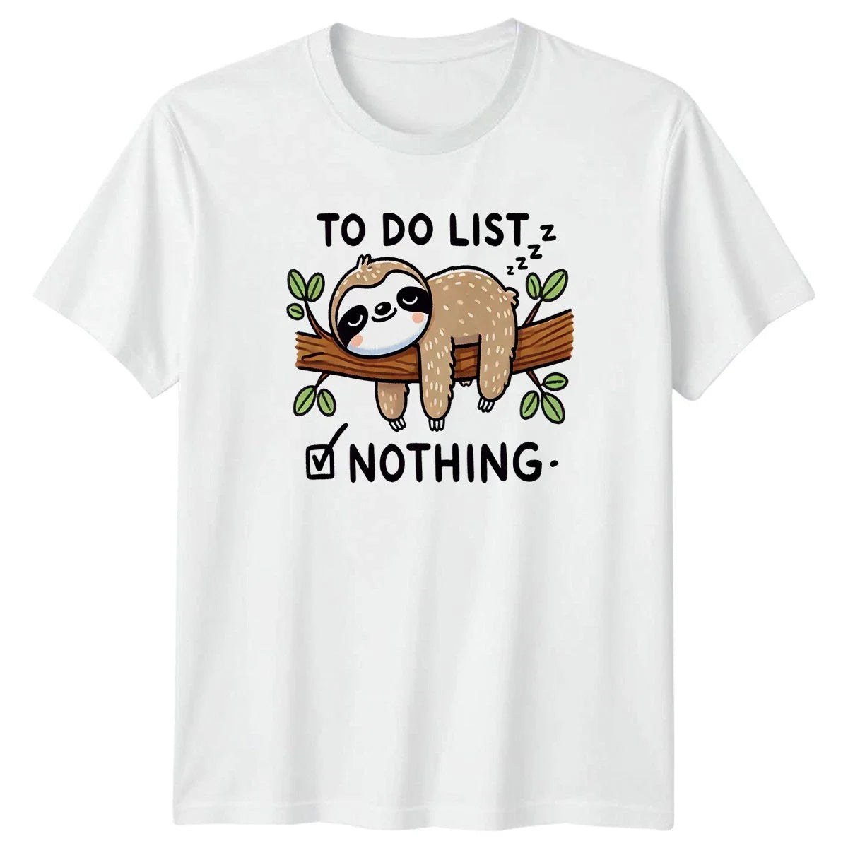 To Do List Nothing T-Shirt Lazy Sloth Humor Birthday Gift For Him And Her