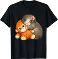Punch The Monkey Cuddling Stuffed Animal Meme Viral Internet T-Shirt
