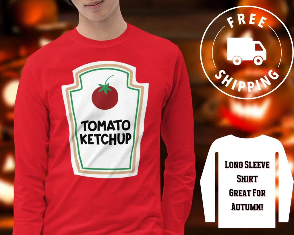 Halloween Costume Ketchup Shirt Halloween Party Lazy Costume T Shirt Condiment