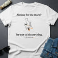 Aiming for the Stars? Sarcastic Cat Rocket T-Shirt | Youniverses