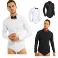 Men's Long Sleeve Latin Modern Ballroom Dance Shirt Romper Leotards Tops AU