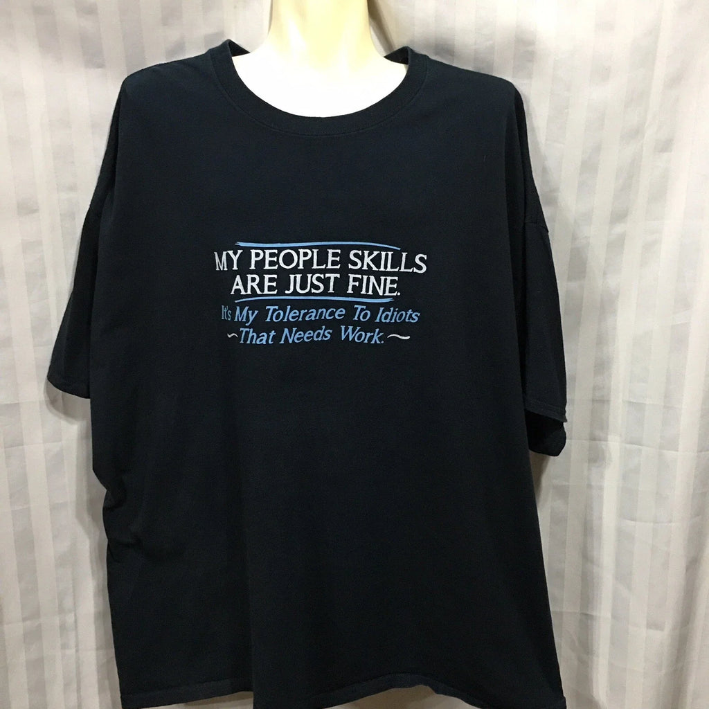 Joke Idiots Tolerance 3XL Black T Shirt Funny Cotton Comedy Work Office