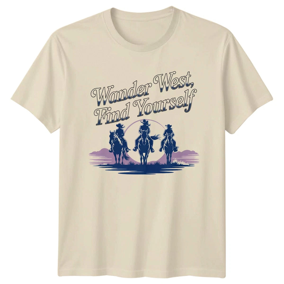 Wander West Find Yourself Womens T-Shirt Horse Riding Western Gift For Her