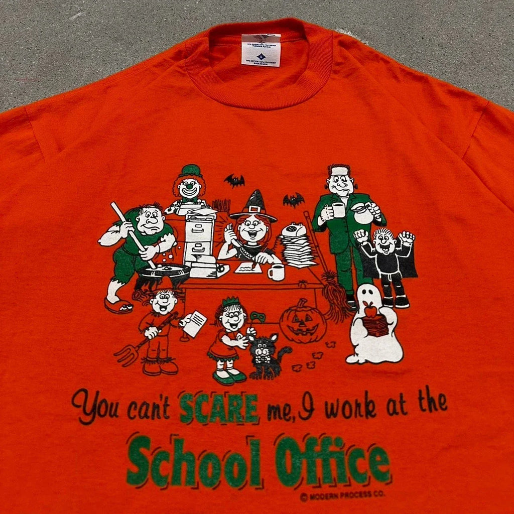 Vintage You Cant Scare Me I Work in A School Office Funny T-Shirt