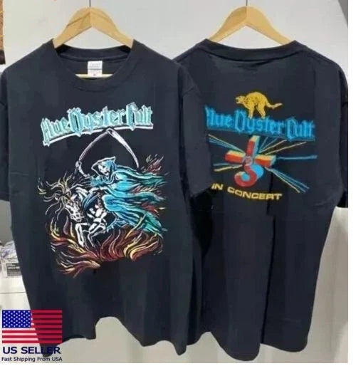 Blue Oyster Cult Shirt Blue Oyster Cult Tour 2 Side Black Unisex T-shirt