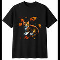 Detailed Kitten Torn Paper Cat Cute Mens T-Shirt Black 100% Cotton Kawaii Unisex